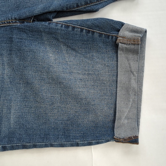 Faded Glory Distressed Cuffed Bermuda Jean Shorts 10 Blue - Picture 11 of 14